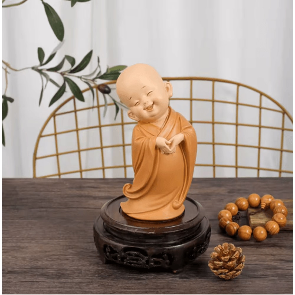 Cute Mini Monk Resin Figurine Buddha Style Desktop Decor Gift 3