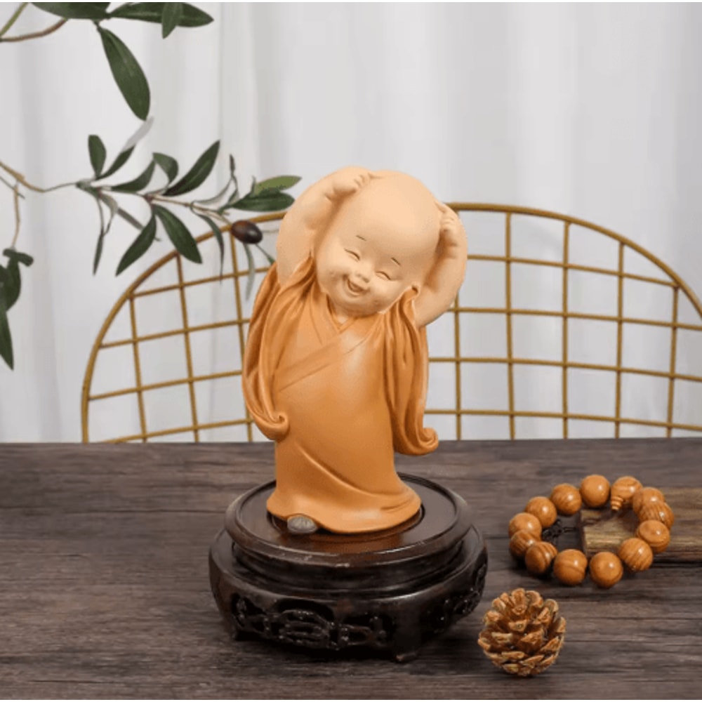 Cute Mini Monk Resin Figurine Buddha Style Desktop Decor Gift 4