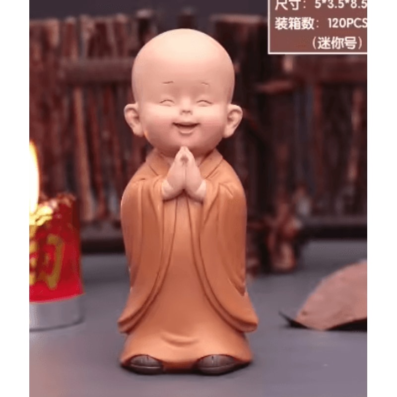 Cute Mini Monk Resin Figurine Buddha Style Desktop Decor Gift 5