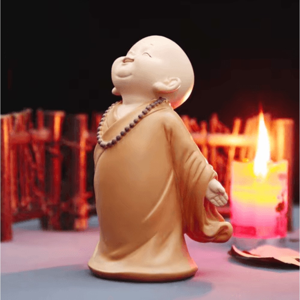 Cute Mini Monk Resin Figurine Buddha Style Desktop Decor Gift 6