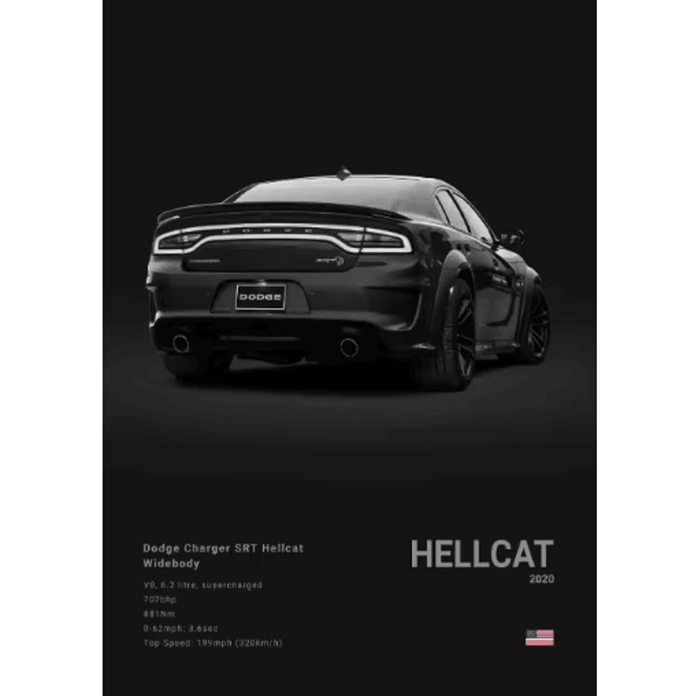 Dodge Challenger SRT Hellcat Redeye Canvas Poster Muscle Car Wall Art Print 1