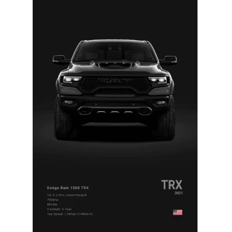 Dodge Challenger SRT Hellcat Redeye Canvas Poster Muscle Car Wall Art Print 2