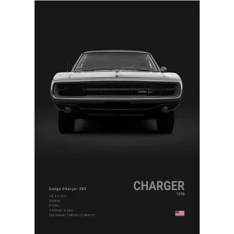 Dodge Challenger SRT Hellcat Redeye Canvas Poster Muscle Car Wall Art Print 4