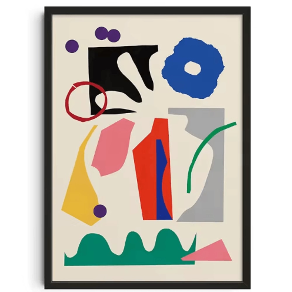 Mid Century Abstract Japanese Canvas Prints Vintage Minimalist Wall Art Set 9