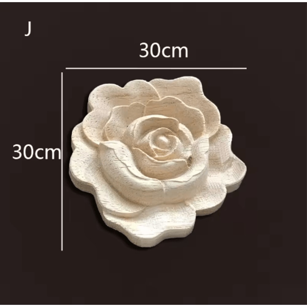 Vintage Rose Wood Carving Appliques Decorative Furniture Onlays Set 9