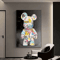 Cute Bear Graffiti Canvas Wall Art Kawaii Cartoon Pop Art Poster For Stylish Room Decor 0
