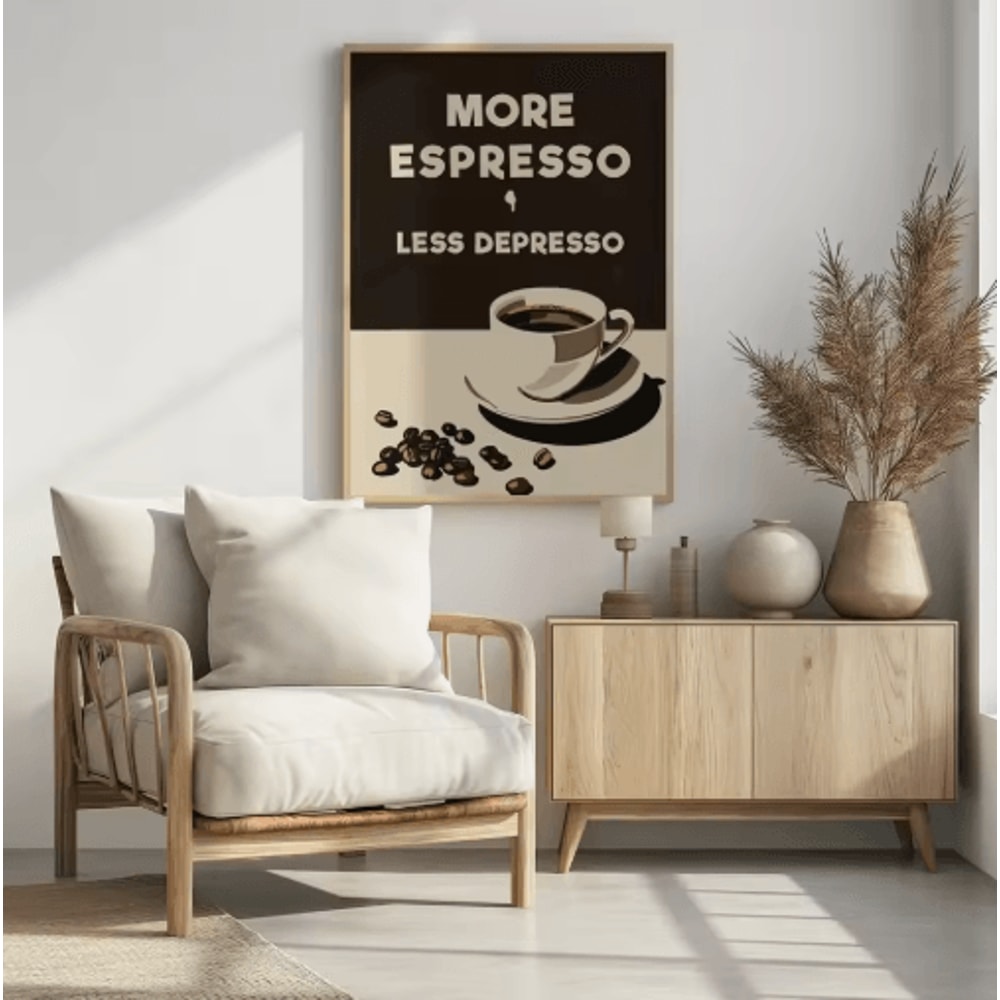 Retro Coffee Club Canvas Wall Art Chic Beige Coffee Poster For Modern Kitchen Living Room Decor 2