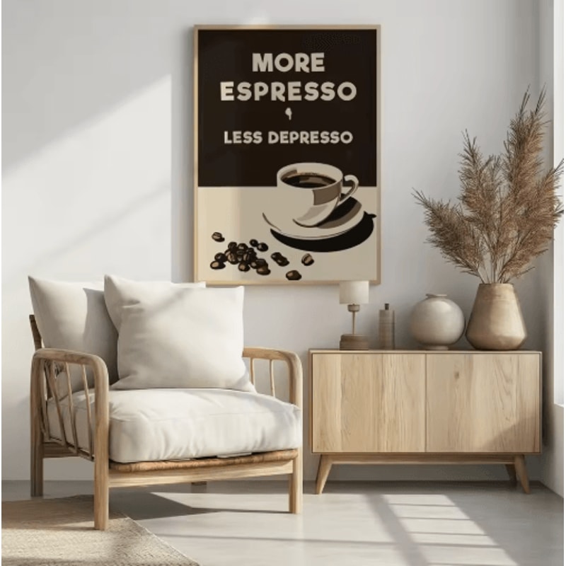 Retro Coffee Club Canvas Wall Art Chic Beige Coffee Poster For Modern Kitchen Living Room Decor 2