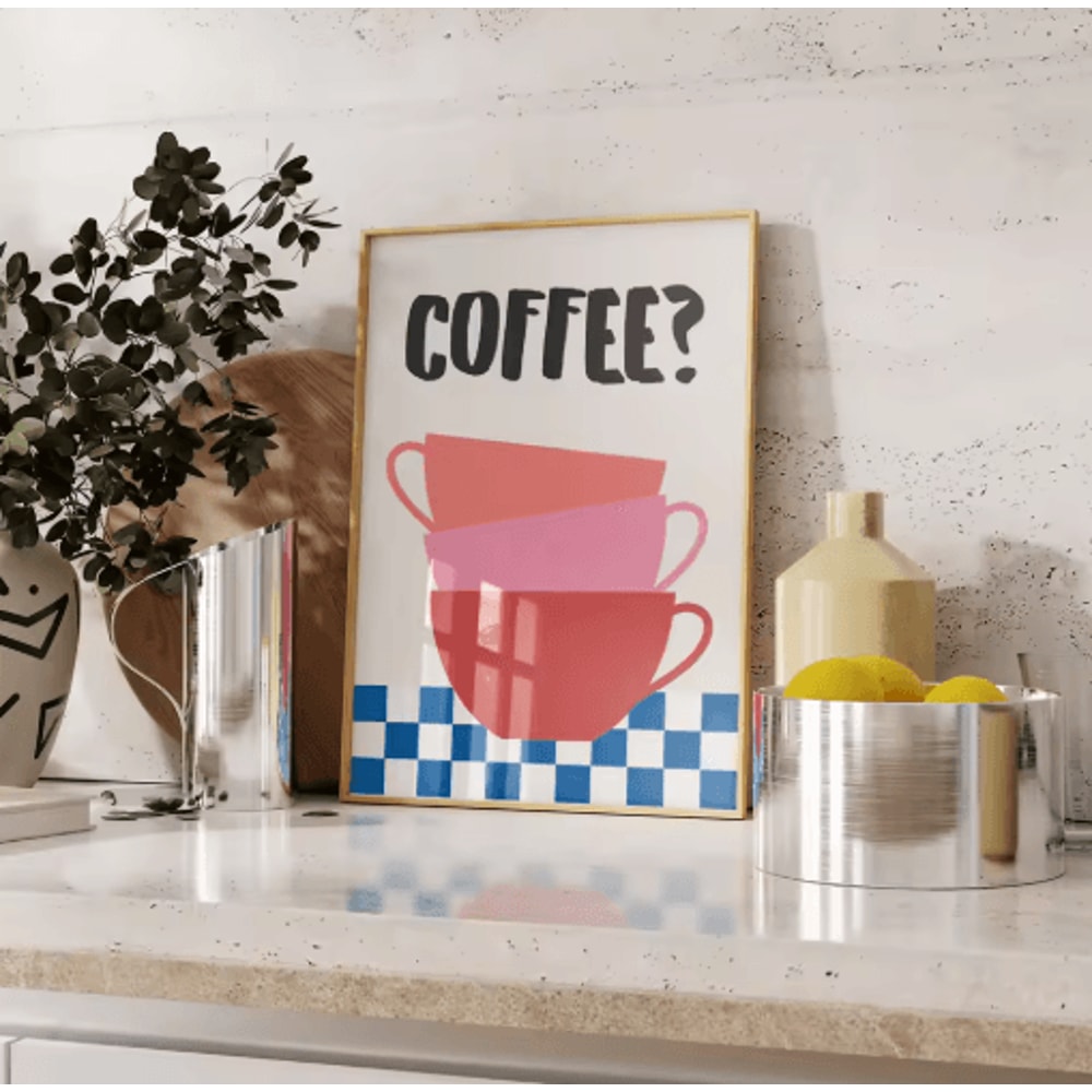 Retro Coffee Club Canvas Wall Art Chic Beige Coffee Poster For Modern Kitchen Living Room Decor 3