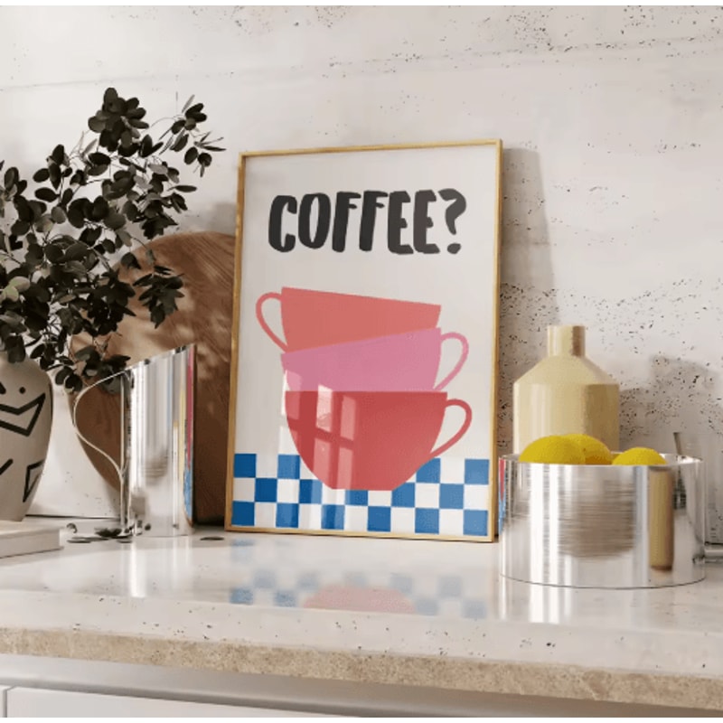 Retro Coffee Club Canvas Wall Art Chic Beige Coffee Poster For Modern Kitchen Living Room Decor 3