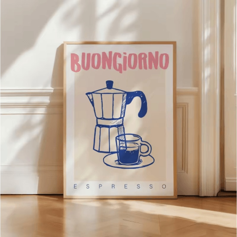 Retro Coffee Club Canvas Wall Art Chic Beige Coffee Poster For Modern Kitchen Living Room Decor 7