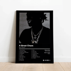 ken carson a great chaos canvas poster – hip hop album wall art for modern music decor