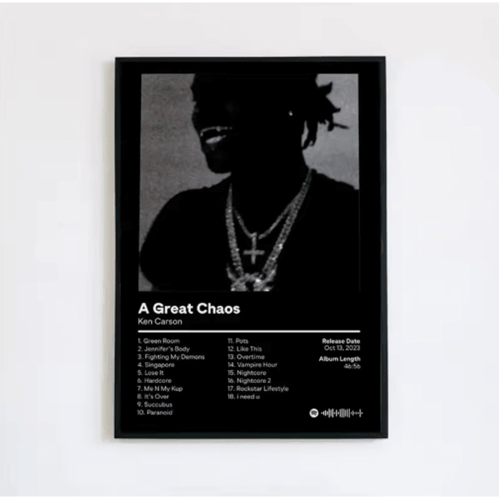 Ken Carson A Great Chaos Canvas Poster Hip Hop Album Wall Art For Modern Music Decor 2