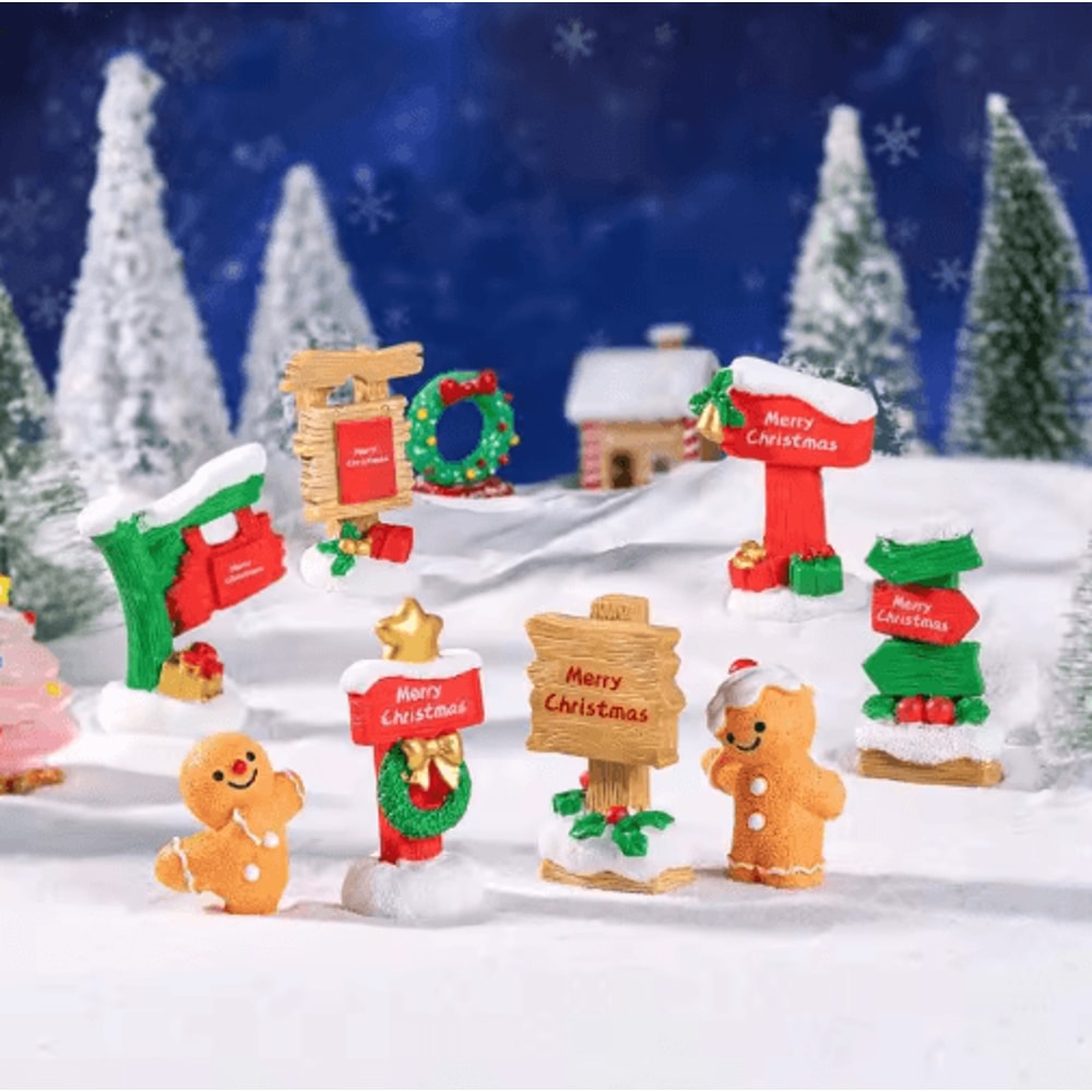 Miniature Road Sign Fairy Garden Decor DIY Micro Landscape Dollhouse Accessories Set 0