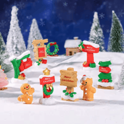 miniature road sign fairy garden decor – diy micro landscape dollhouse accessories set