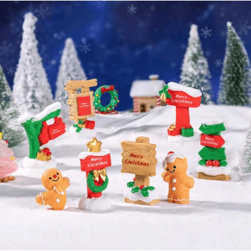 Miniature Road Sign Fairy Garden Decor DIY Micro Landscape Dollhouse Accessories Set 0