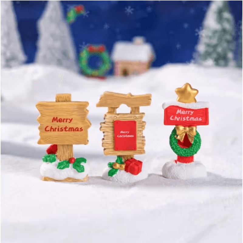 Miniature Road Sign Fairy Garden Decor DIY Micro Landscape Dollhouse Accessories Set 8