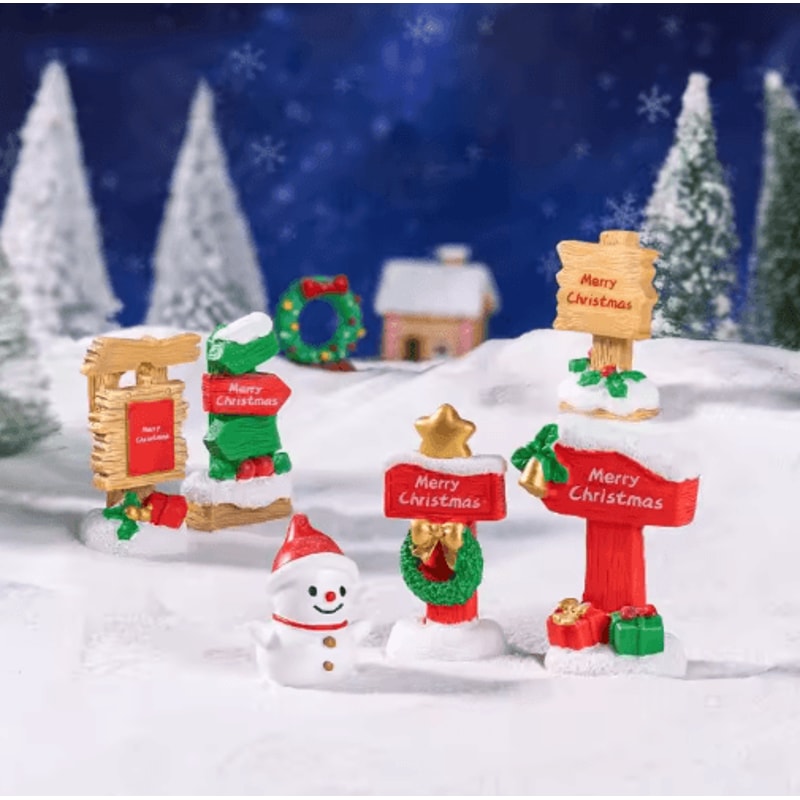 Miniature Road Sign Fairy Garden Decor DIY Micro Landscape Dollhouse Accessories Set 9