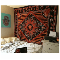 indian mandala tarot tapestry – bohemian hippie wall hanging for aesthetic room decor