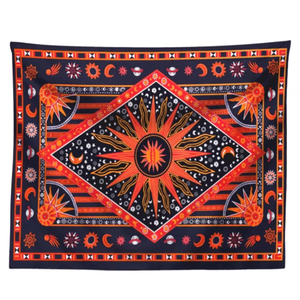 Indian Mandala Tarot Tapestry Bohemian Hippie Wall Hanging For Aesthetic Room Decor 4