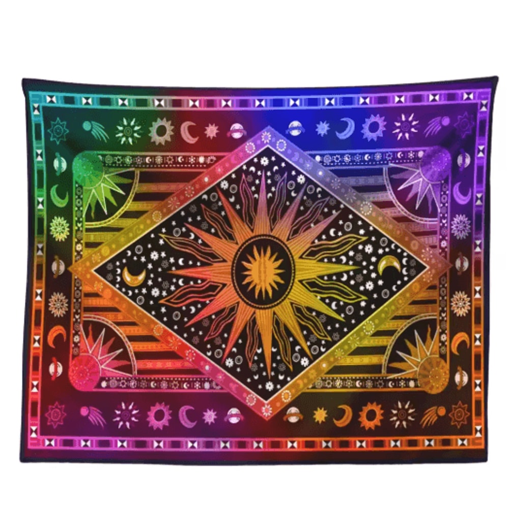 Indian Mandala Tarot Tapestry Bohemian Hippie Wall Hanging For Aesthetic Room Decor 7