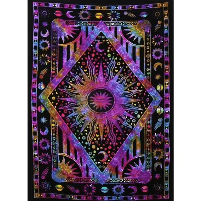 Indian Mandala Tarot Tapestry Bohemian Hippie Wall Hanging For Aesthetic Room Decor 8