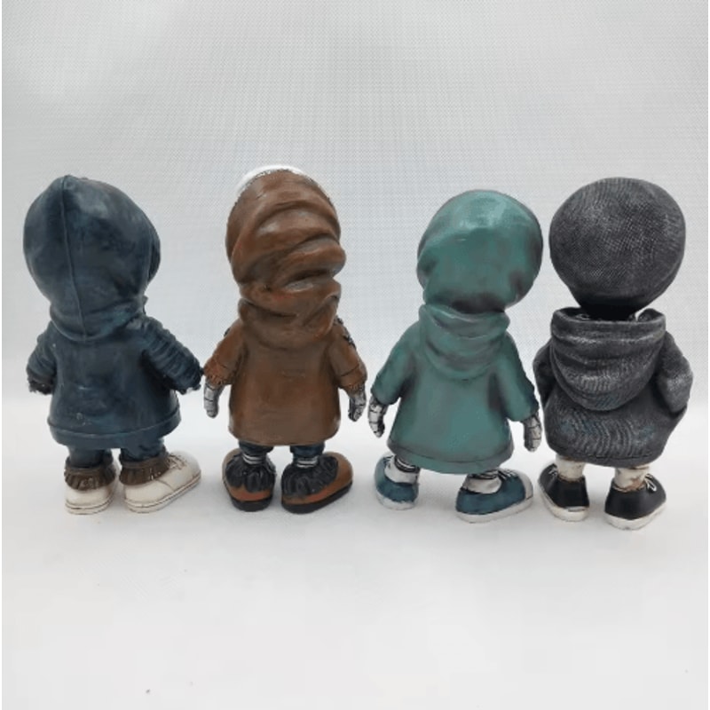 Cool Skeleton Figurine Mini Skull Resin Statue For Gothic Halloween Tabletop Decor 9