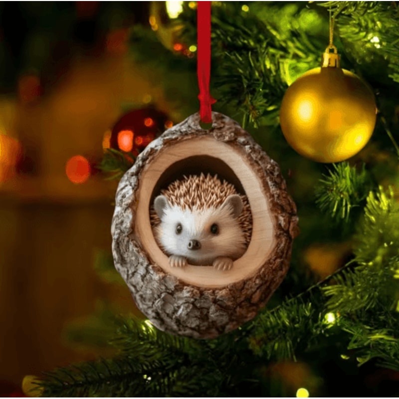 Cute Woodland Animal Acrylic Christmas Ornaments Bunny Owl Forest Friends Tree Decorations 1