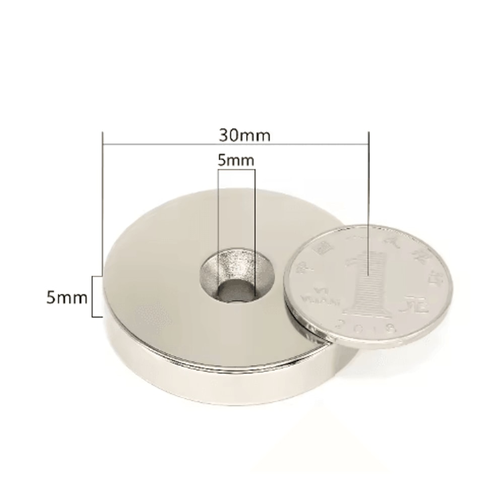 N52 Neodymium Countersunk Magnets Set Heavy Duty 30mm Strong Disc Magnets With Hole 10 PCS 1