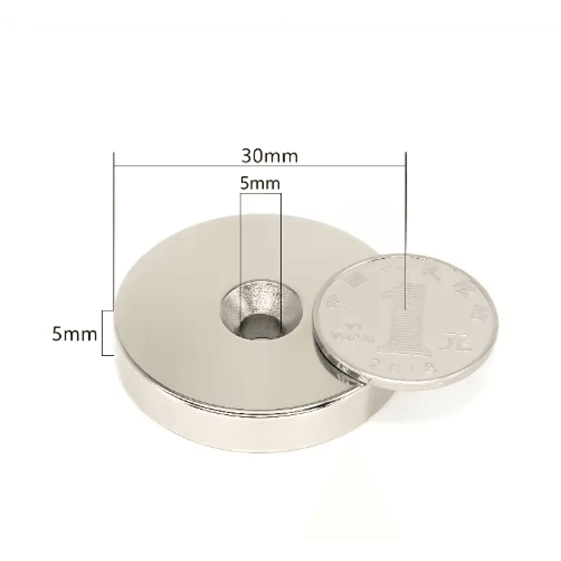 N52 Neodymium Countersunk Magnets Set Heavy Duty 30mm Strong Disc Magnets With Hole 10 PCS 0