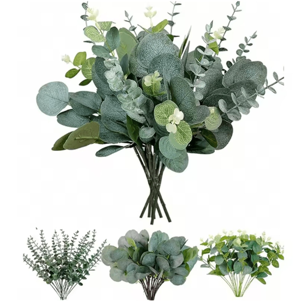 Artificial Eucalyptus Bouquet Set Realistic Greenery Stems For Home Wedding Decor 369 PCS 1