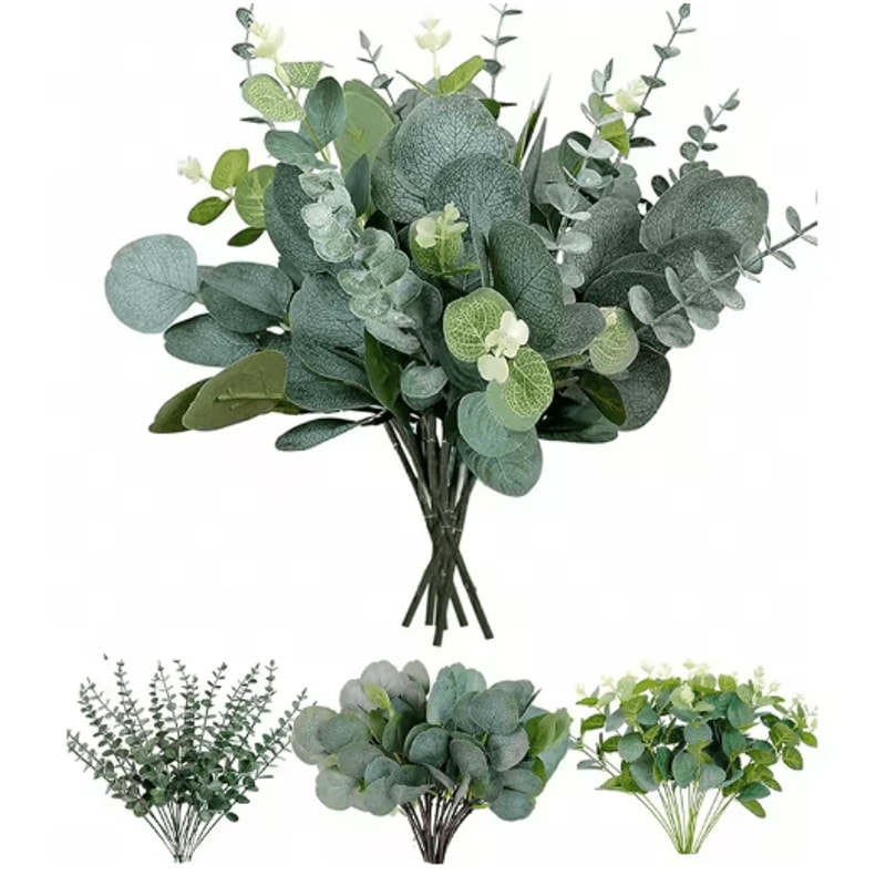 Artificial Eucalyptus Bouquet Set Realistic Greenery Stems For Home Wedding Decor 369 PCS 1