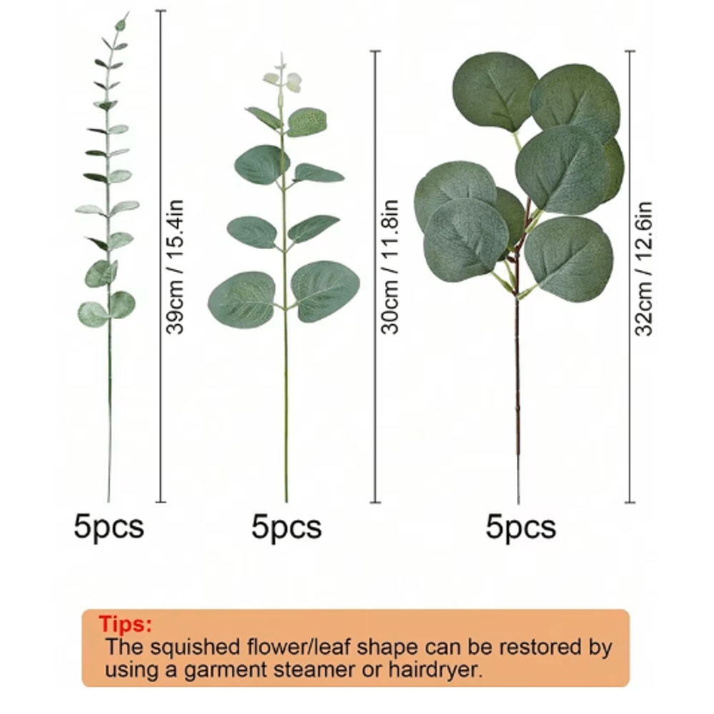 Artificial Eucalyptus Bouquet Set Realistic Greenery Stems For Home Wedding Decor 369 PCS 3
