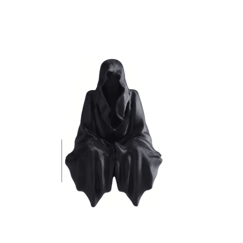 Gothic Hooded Cloaked Statue Dark Aesthetic Figurine For Desk Shelf Decor 1
