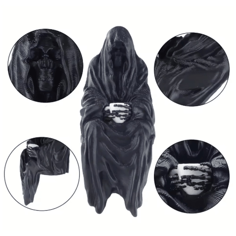 Gothic Hooded Cloaked Statue Dark Aesthetic Figurine For Desk Shelf Decor 5