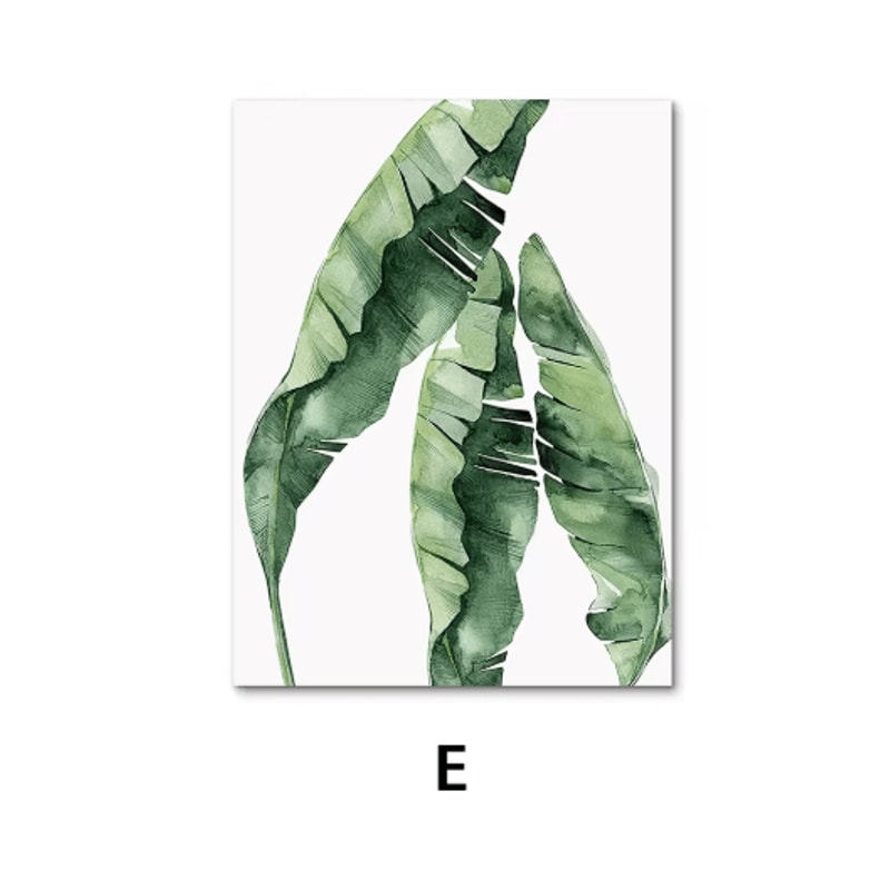 Nordic Botanical Canvas Wall Art Monstera Tropical Leaf Prints For Modern Home Decor 1