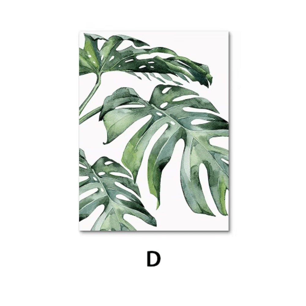 Nordic Botanical Canvas Wall Art Monstera Tropical Leaf Prints For Modern Home Decor 3