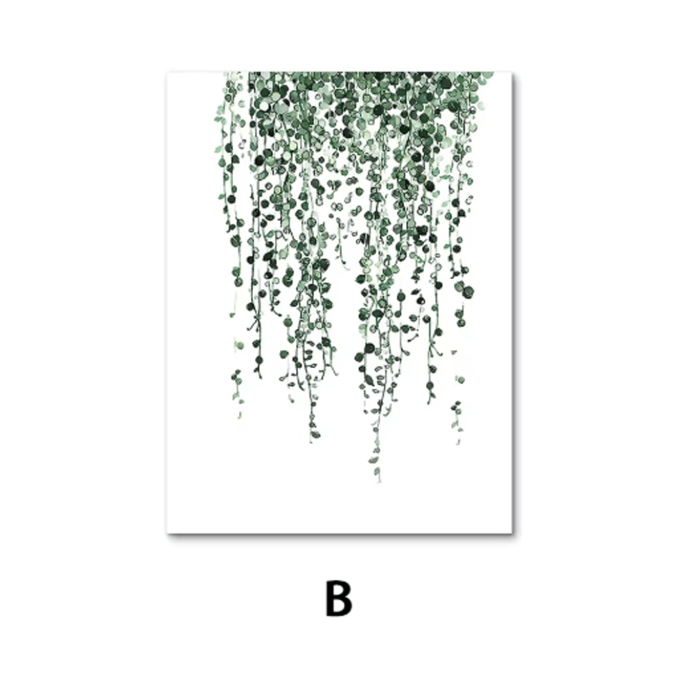 Nordic Botanical Canvas Wall Art Monstera Tropical Leaf Prints For Modern Home Decor 4