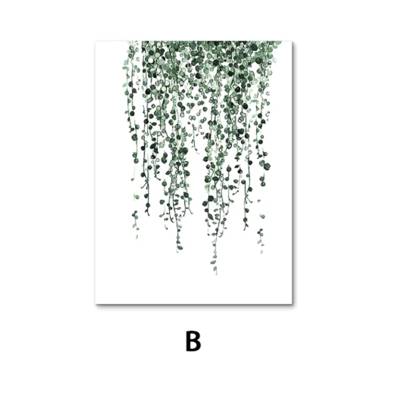 Nordic Botanical Canvas Wall Art Monstera Tropical Leaf Prints For Modern Home Decor 4