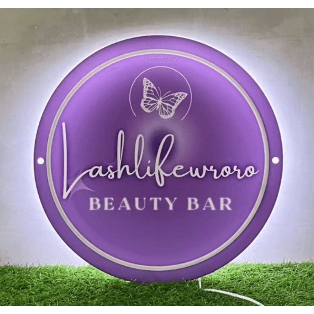Custom LED Acrylic Logo Sign Backlit Neon Style Wall Sign For Salon Business Studio Branding 3