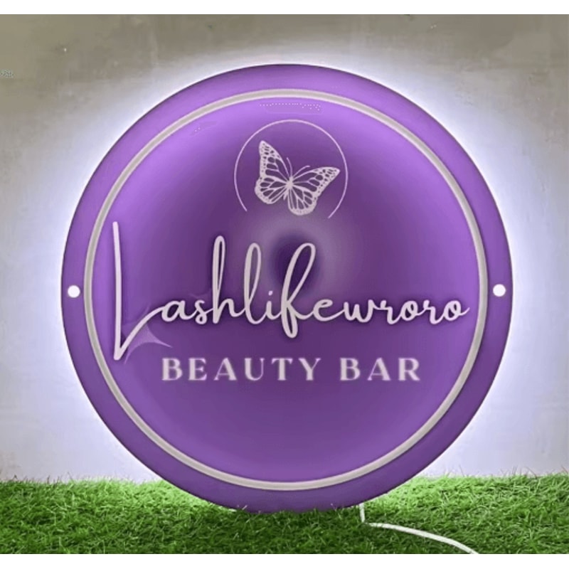 Custom LED Acrylic Logo Sign Backlit Neon Style Wall Sign For Salon Business Studio Branding 3