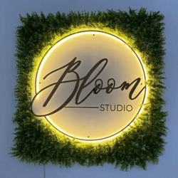custom led acrylic logo sign backlit neon style wall sign for salon business & studio branding