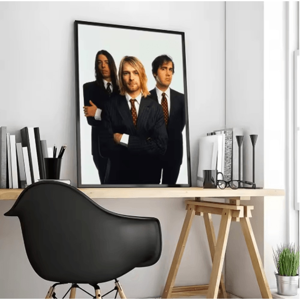 Nirvana Rock Band Canvas Poster Grunge Calligraphy Wall Art For Music Room Decor 13