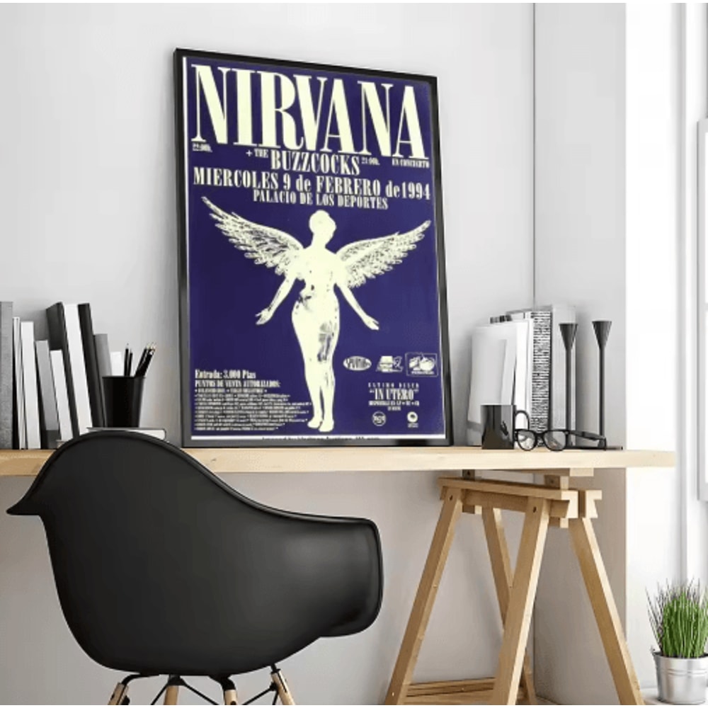 Nirvana Rock Band Canvas Poster Grunge Calligraphy Wall Art For Music Room Decor 15