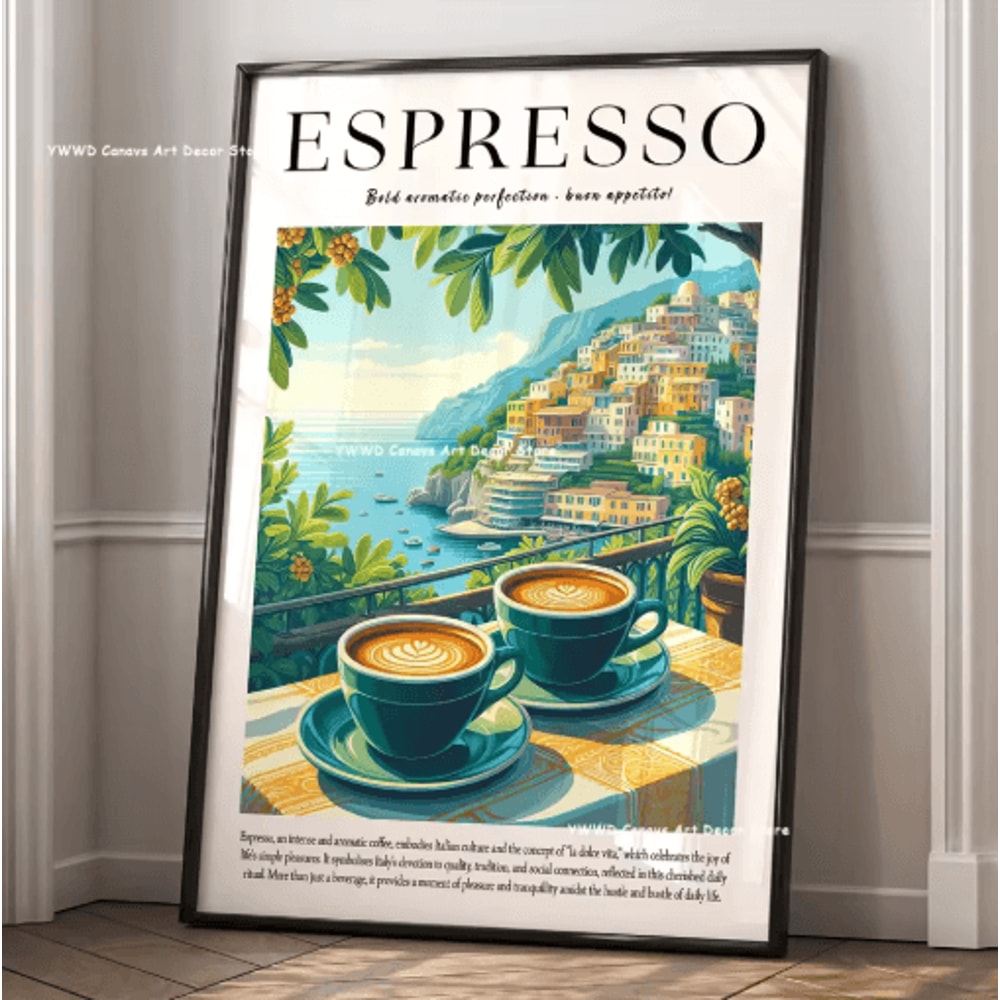 Buongiorno Espresso Canvas Wall Art Modern Coffee Kitchen Decor Print 18