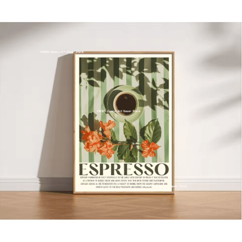 Buongiorno Espresso Canvas Wall Art Modern Coffee Kitchen Decor Print 21