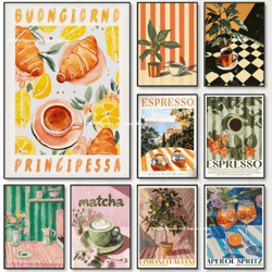 buongiorno espresso canvas wall art modern coffee kitchen decor print