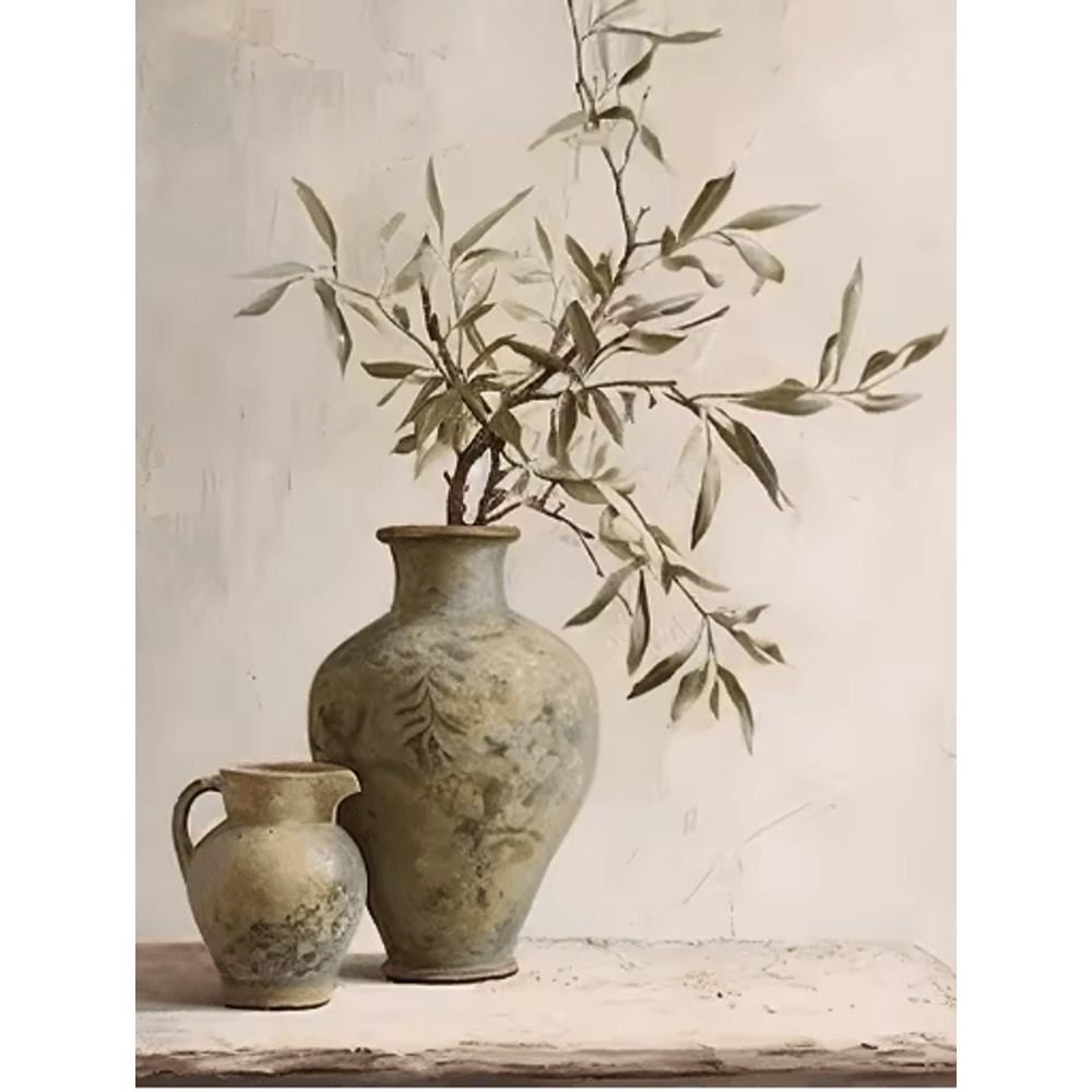 Retro Olive Tree Lemon Canvas Wall Art Elegant Mediterranean Botanical Decor 12