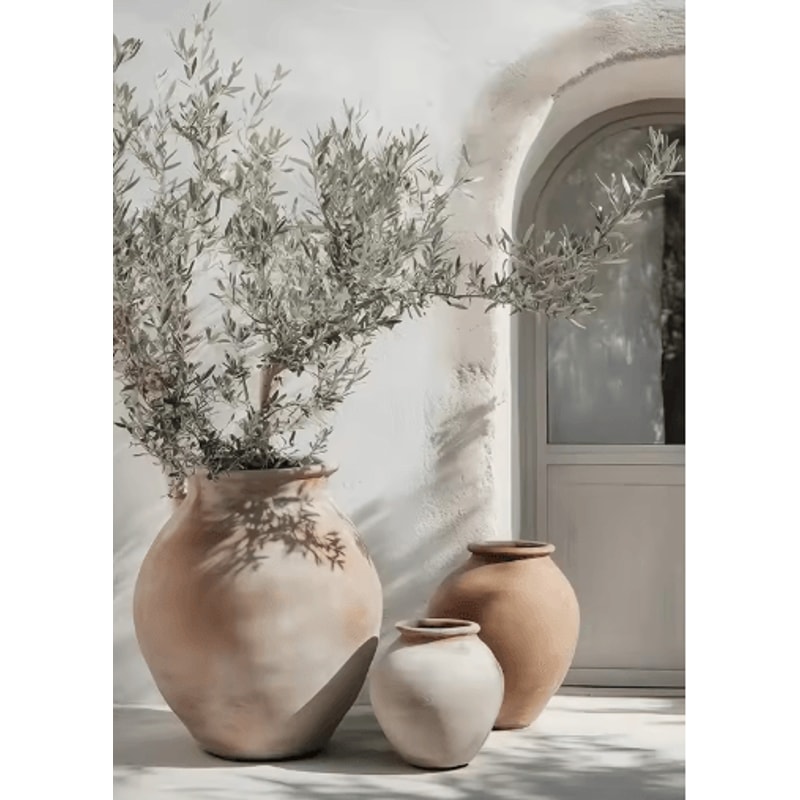 Retro Olive Tree Lemon Canvas Wall Art Elegant Mediterranean Botanical Decor 3