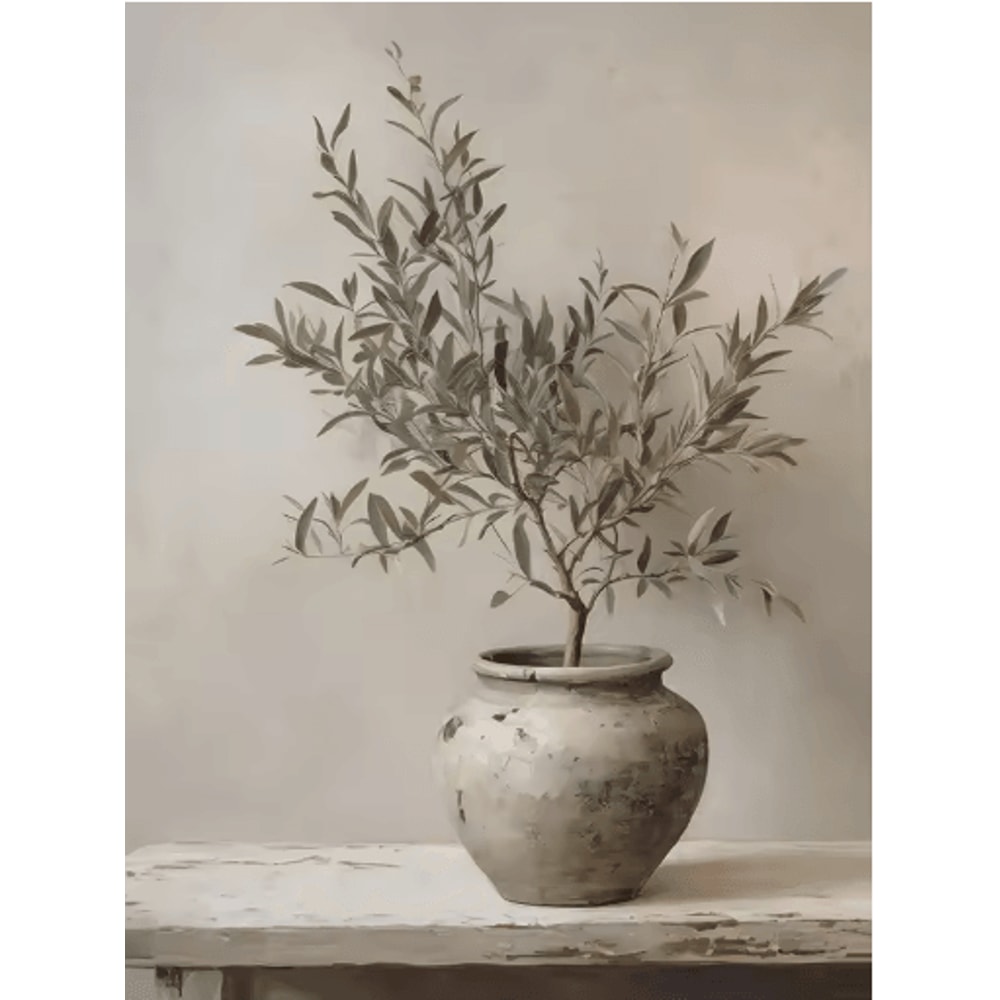 Retro Olive Tree Lemon Canvas Wall Art Elegant Mediterranean Botanical Decor 7